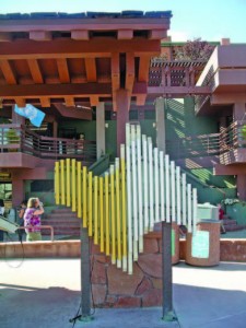 Musical Swirl by Freenotes Harmony Park This musical swirl created by Freenotes Harmony Park is mounted at the uptown bus shelter in Sedona, Ariz.