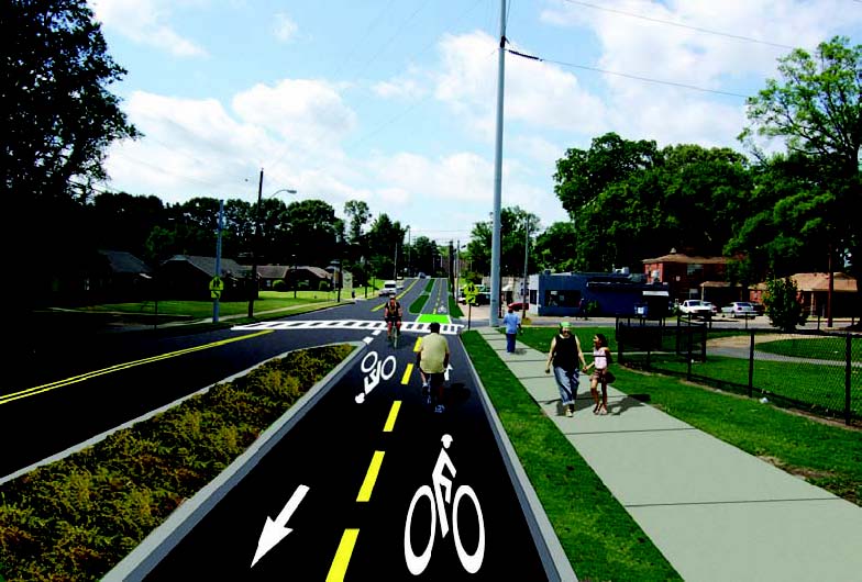 overton-braod connector with green lane Concept art of the proposed Overton-Broad Connector, showing what the finished green lane may look like