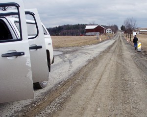 “Pie-crust” roads can be pounded back into gravel. With some supplemental aggregate this road could be and was actually graded. (Photo provided)