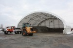 ClearSpan’s 72’W x 60’L Hercules Truss Arch Building for Sand & Salt Storage.