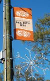 Pictured is a Carrboro Bee City USA banner. (Photo provided by Carrboro, N.C.)