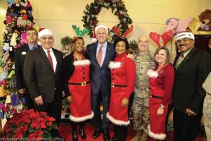 During the holiday season, Gov. Terry McAuliffe participates in many events, including ones that benefit military families. (Photo provided by Michaele White, office of the governor)