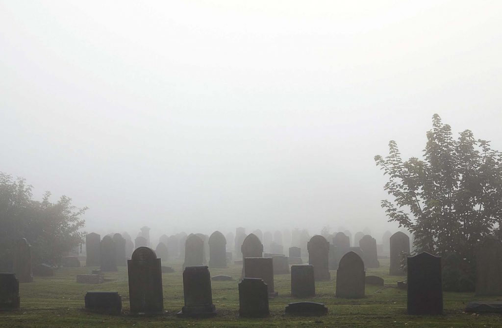 Most paranormal encounters appear to happen in old buildings, homes and locations like cemeteries. Of course, sometimes people are also “haunted.” Thankfully, access to holy water has become easier with online shopping. (Shutterstock.com)