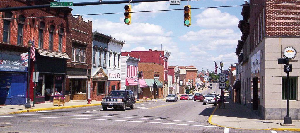 Shelby, Ohio’s, Historic Center District, which has been on the National Register since 1982, will be one beneficiary of the city’s Certified Local Government status. This status will open the way to seek grants to fund touch-ups, refurbishing and rehabilitation. (Public domain photo)