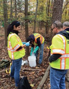The urban forest management division reviews site plans and inspects construction sites to ensure that requirements are being met. Fairfax County has eight urban foresters involved with planning and applying tree conservation ordinances during development. (Photo provided)