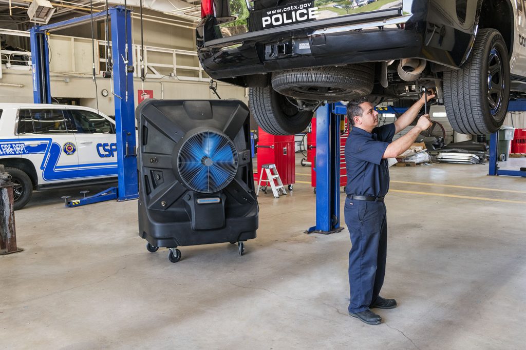 Portacool Jetstream in College Station's service building