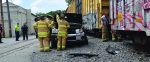 Kosciusko County, Ind., underwent an intensive hazardous material drill in 2017. During the drill, it was determined that communications were a weak point that could hinder responses during the real event. Pictured, emergency responders with the Warsaw-Wayne Fire Territory in Kosciusko County evaluate a truck after it was struck by a moving train in July. (Photo by Maggie Kenworthy/Ink Free News)