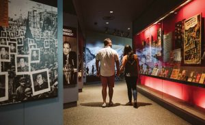 A couple browses the displays featured in the Truman Library and Museum. (Photo provided)