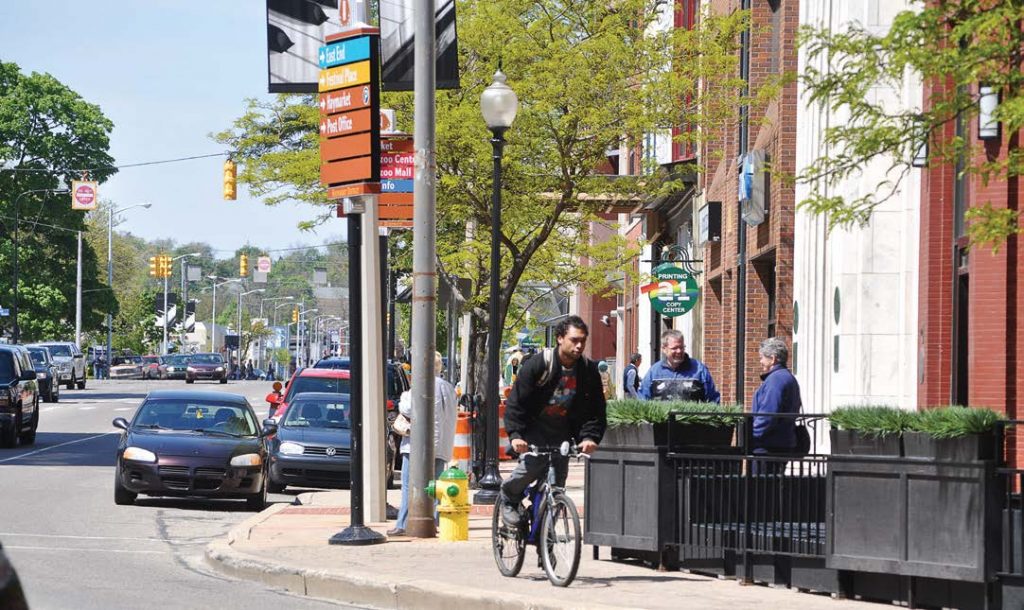Kalamazoo Foundation for Excellence distributes money only to the city of Kalamazoo, helping strengthen the city’s budget while also decreasing property taxes. FFE has also distributed funds toward walkability improvements. (Michigan Municipal League via Flicker; https://creativecommons.org/licenses/by-nd/2.0/)