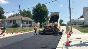 This is the first asphalt Kirksville, Mo., laid on a street from its own asphalt mixing plant. (Photo provided)