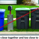 Recycling Carts are too close together and too close to mailbox