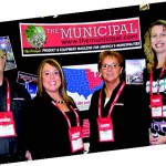 The Municipal team takes to the exhibit floor at FDIC 2012. Pictured, from left, are Account Executives Steve Gutowski and Christi Sausaman, Publication Manager Kim Gross and Editor Jodi Magallanes.