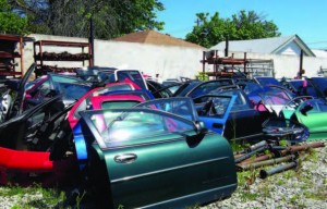 These auto parts have been reclaimed to use again, rather than being sent to a landfill