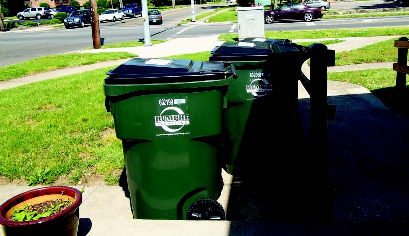 Many communities have gone to larger curbside recycling bins so more trash gets recycled and less hits the trash can