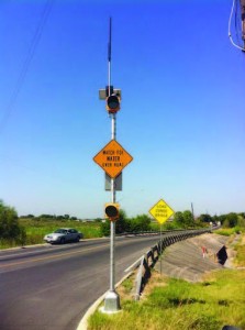 An example of an advance warning site in Bexar County, Texas