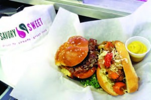 whishey slider and sausage slider knoxville Whiskey Slider and Sausage slider made by Savory and Sweet in Knoxville.