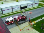 Mason City Fire Department, Iowa, gives a demonstration with their quint. The quint’s major benefit to the department has been providing flexibility when the department is short-staffed.