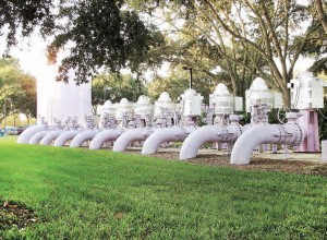 These 6-450HP and 2-250 horsepower pumps are located at the Water Conserv II Distribution Facility Pump Pad. 