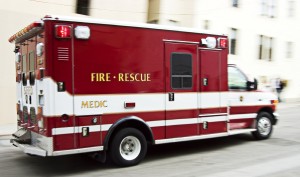 An ambulance traveling at 50 mph possesses a large amount of kinetic energy. It is this energy that causes tires to skid and metal to crush during an accident.