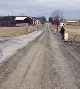 “Pie-crust” roads can be pounded back into gravel. With some supplemental aggregate this road could be, and was, actually graded. (Photo provided)
