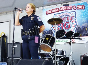 Chief DiPino speaks to the crowd during a local event last year. (Photo provided by Sarasota Police Department)