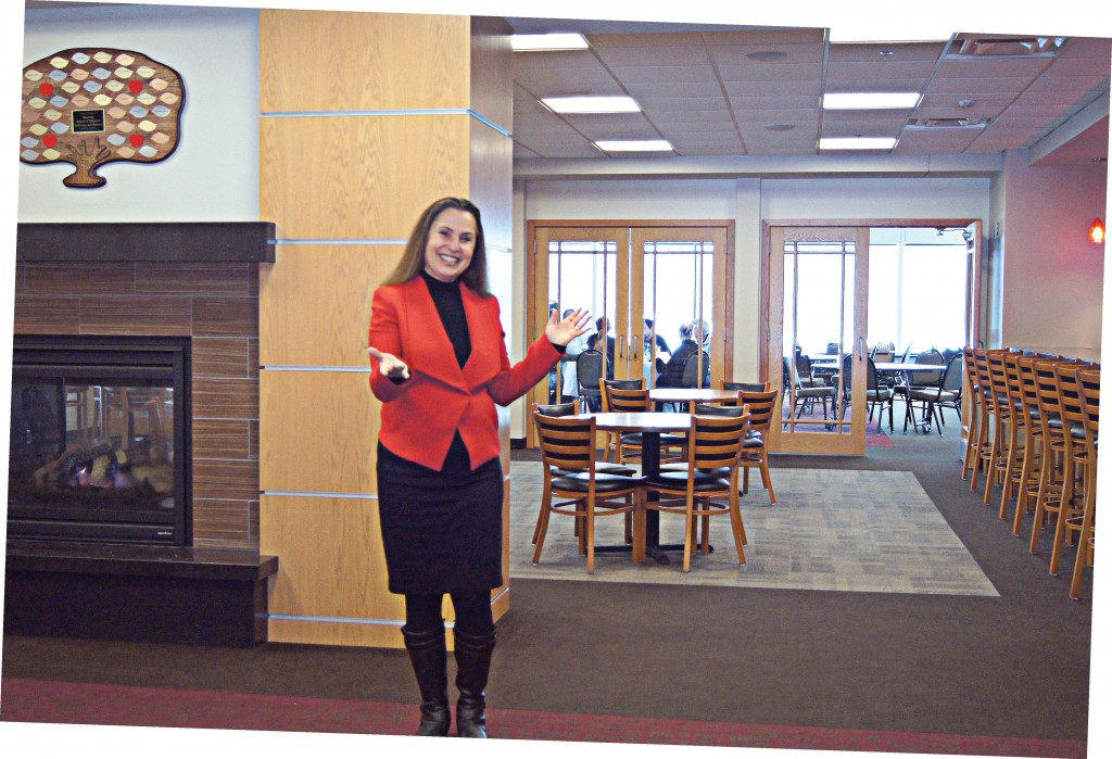 Mayor Mary Hamann-Roland stands inside Valleywood Golf Course Clubhouse in Apple Valley, Minn. (Photo provided)