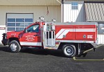 Built on a Chevrolet chassis, this Southeast Apparatus custom brush rig features a 12,000-pound winch, mid-mounted work stations, a Hale pump and a 200-gallon polypropylene water tank. (Photo by Angela Moore)