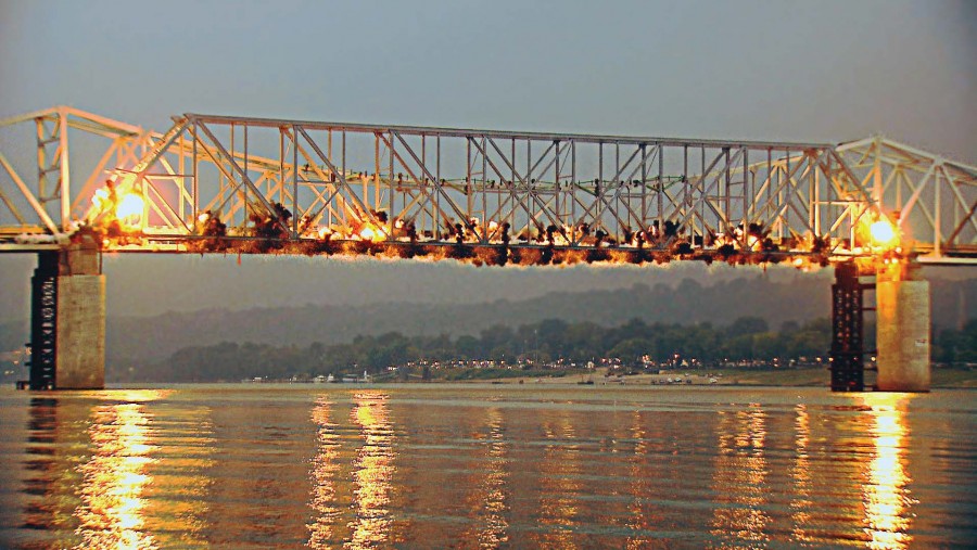 Demolition of the old, narrow Milton-Madison Bridge took place in September. A wider bridge was installed. (Photo courtesy/Milton-Madison Bridge Project)