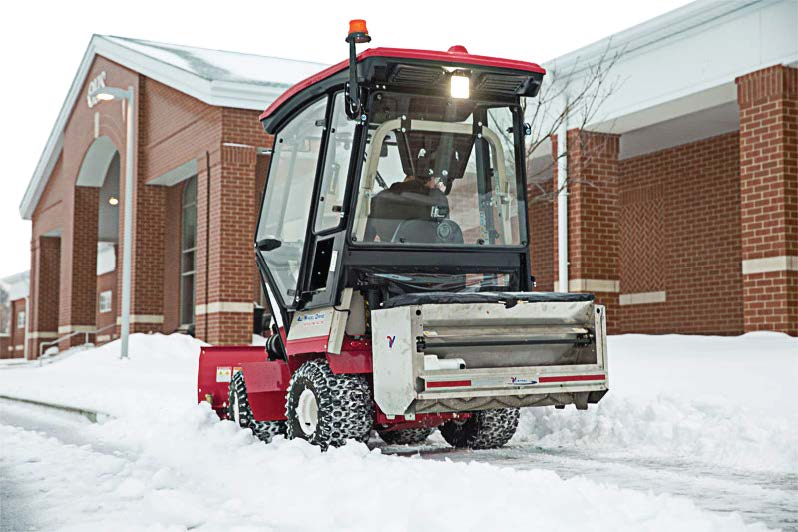 Providing protection from the elements as employees clear sidewalks of snow and ice defrays the burnout and fatigue that can lead to high personnel turnover. (Photo provided)