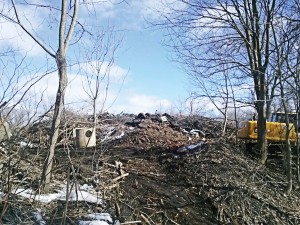 Work begins on brush/yard waste removal at the Kokomo Yard Waste Recycling Center in Indiana. (Photo provided)