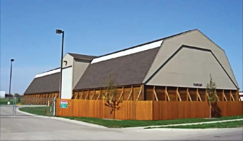 A nearly 18,000-square-foot enclosed salt shed was constructed in 2003 and stores, loads and mixes salt. (Photo provided by the city of Bloomington, Minn.)