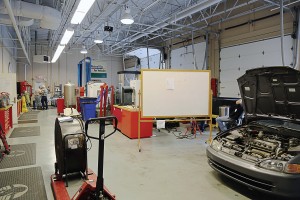 When working with CNG and other gaseous fuel vehicles, shops must be up to code in order to handle unintended releases of fuel. Pictured is the National Alternative Fuels Training Consortium’s shop. (Photo provided)