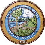 “The City Beautiful” is the first manhole cover relief done in color by artist Bobbi Mastrangelo and was exhibited in the Orlando Museum of Art in October. (Photo provided by Mastrangelo, from her Grate American Art portfolio)