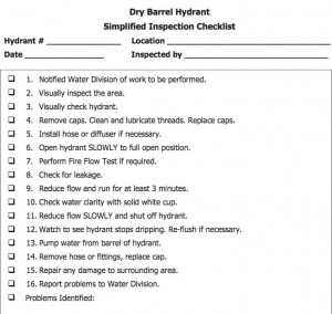 Dry-barrel inspection checklist.