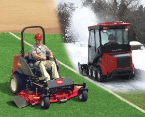 Groundsmaster 7200 series zero-turn mower converts to the Polar Trac System in just four hours. 