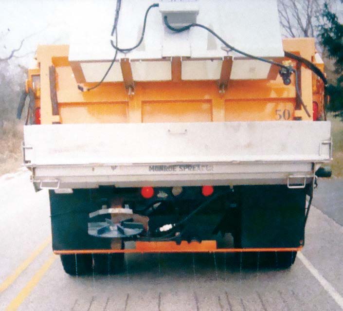 The homemade anti-ice unit was made by converting a pre-wet unit to spray lines on the road. (Photo provided)