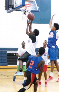 Youth play basketball at the Martin Luther King Jr.