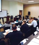 Curriculum designer and trainer Anna Laszlo, of Fair and Impartial Policing, conducts a training in Tampa, Fla.