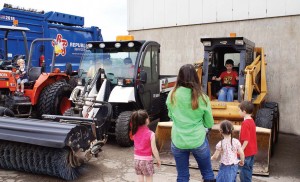 Everyone enjoys being able to get close to the equipment at a village of Lake in the Hills, Ill., open house. (Photo provided)