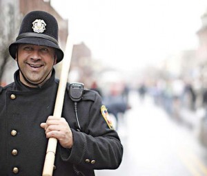 Portraying vintage British bobbies during Dickens of a Christmas are on-duty members of the Franklin, Tenn., Police Department. Public Aff airs Offi cer Ryan Schuman noted the offi cers really enjoy the experience as much as the citizens. (Photo provided)