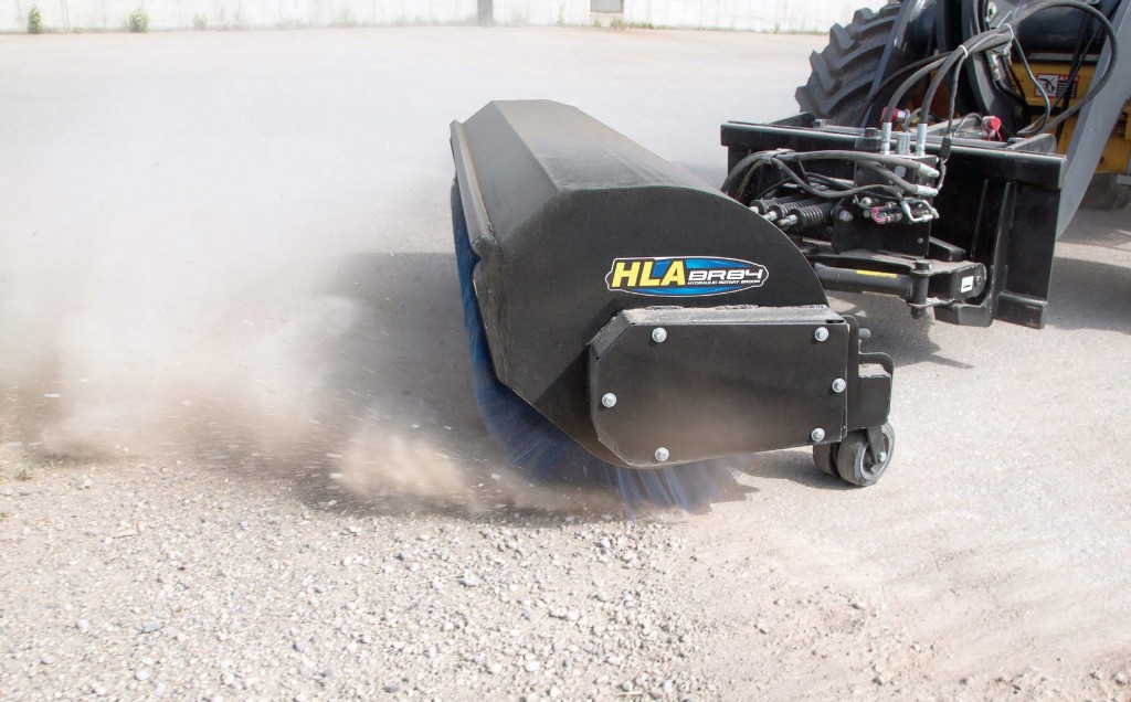 The Hydraulic Rotary Broom from HLA Attachments features a unique forward and lateral float