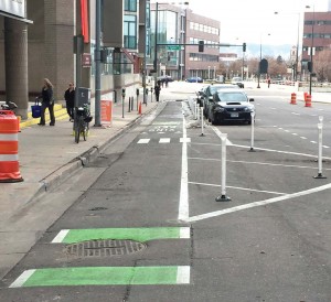 When it comes to bicycle lanes, the alternative to multimodal is a protected lane — which give cyclists some separation from the road but also creates a dedicated surface that requires more expensive snow removal options such as a Bobcat, broom, skid steer or pickup truck. (Photo provided)