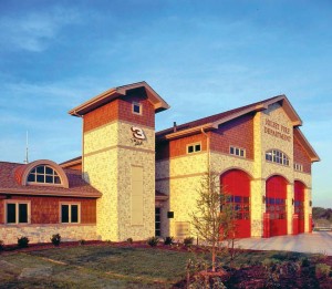 A NASCAR-themed fire station in Joliet, Ill., was facilitated by a donation of land from the Chicagoland Speedway. 