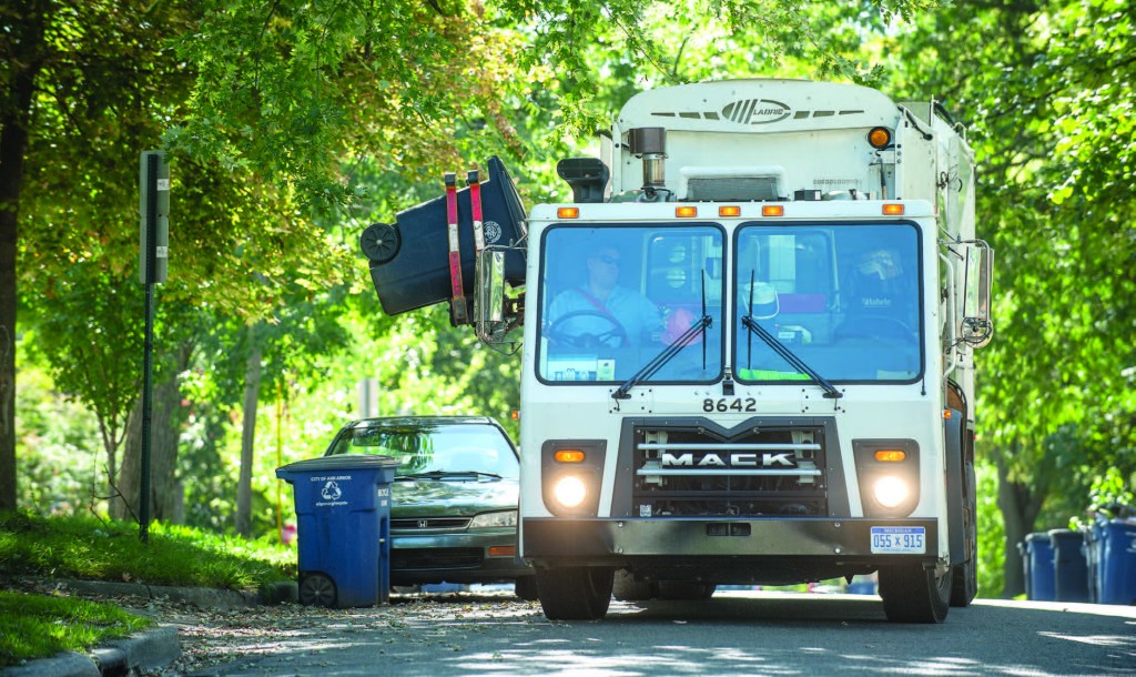 Ann Arbor, Mich., was among the first cities in the U.S. to incorporated a wide variety of clean fuels into its fleet. Some worked out well, including E-85 and CNG. But there were also some snags, such as the purchase of several early-production hybrid electronic recycling collection trucks. Their hydraulic lift assist systems had to be turned off. (Photo provided)