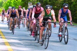 A group of college athletes representing 120 universities participated in the Clemson, S.C., USAT National Collegiate Triathlon last spring. The city invested $45,000 over two years to bring the event to town and received $20,000 in grants to help cover expenses. (Photo provided)