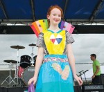 At the Duck Tape Festival held each Father’s Day weekend in Avon, Ohio, the “Duck Tape Capital of the World,” a main event is the “Stuck at Prom” Scholarship Contest. Prizes go to the young people who designs and builds the most attractive prom wear out of Duck Tape. Pictured is one of the 2015 winners.