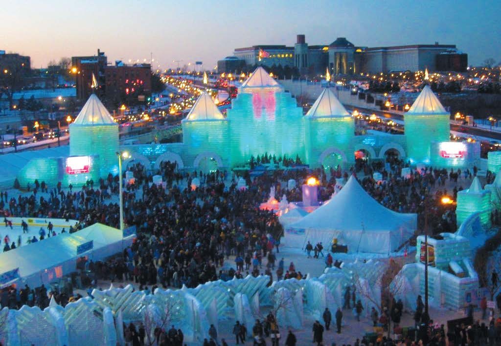 The 2004 St. Paul ice palace was super-sized in celebration of the concurrent National Hockey League All-Star game taking place in the city. (Wheresmysocks / Wikipedia, Creative Commons Share Alike 2.5).