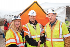 Street and highway workers Christiana Brganti-Dunn, Rick James and Paul Knighton gathered at the National Work Zone Awareness Week Kick Off event in Virginia in 2015.