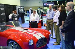 A big attraction at The Work Truck Show 2016 trade show and exposition was a 3-D printer version of a Shelby Cobra, created by Cincinnati Inc. (Photo courtesy NTEA)