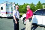 Whitfield County Emergency Management Director Claude Craig, right, and his battalion chief discuss plans for a full-scale exercise held in 2015. (Photo provided)